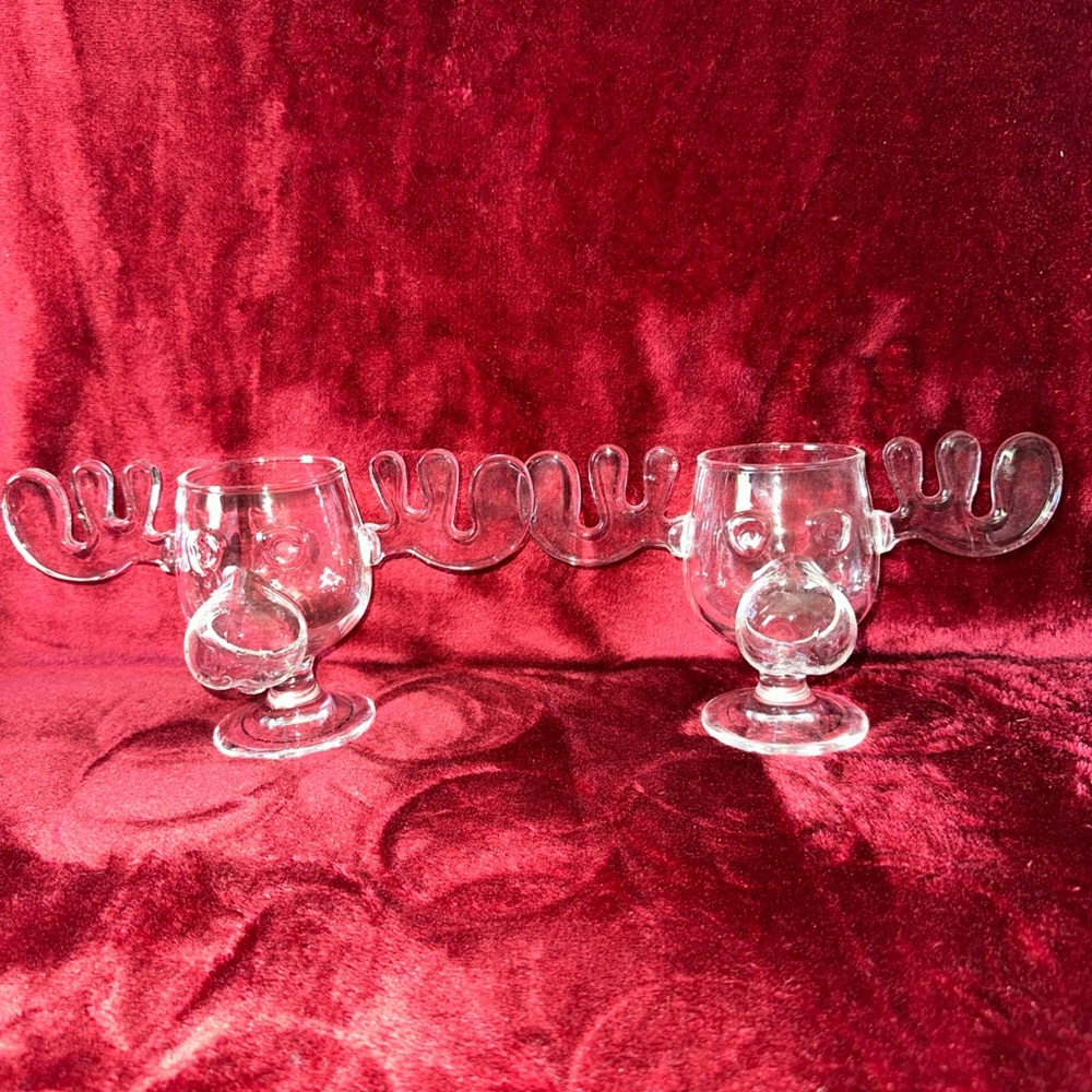 Moose Antler Novelty Glasses set of 2